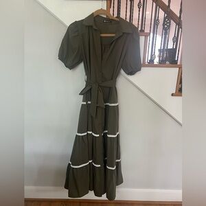 Elegant Olive Green Maxi Dress